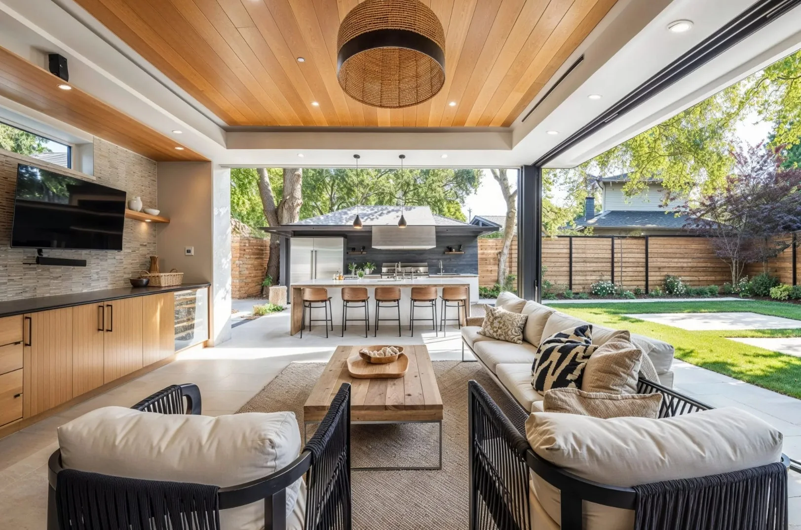 Outdoor patio and bar