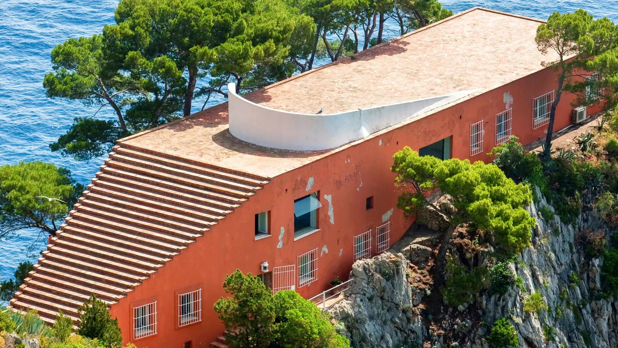 Casa Malaparte, costal geometrical villa in Italy.