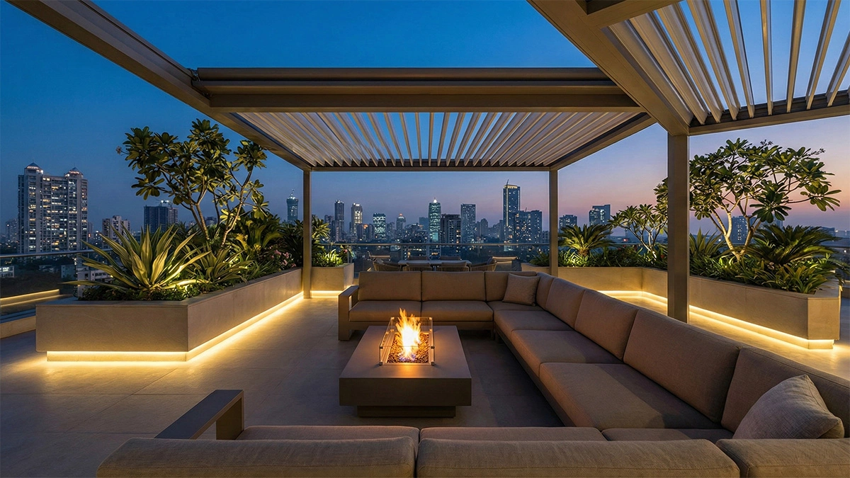 Premium terrace design atop of an apartment