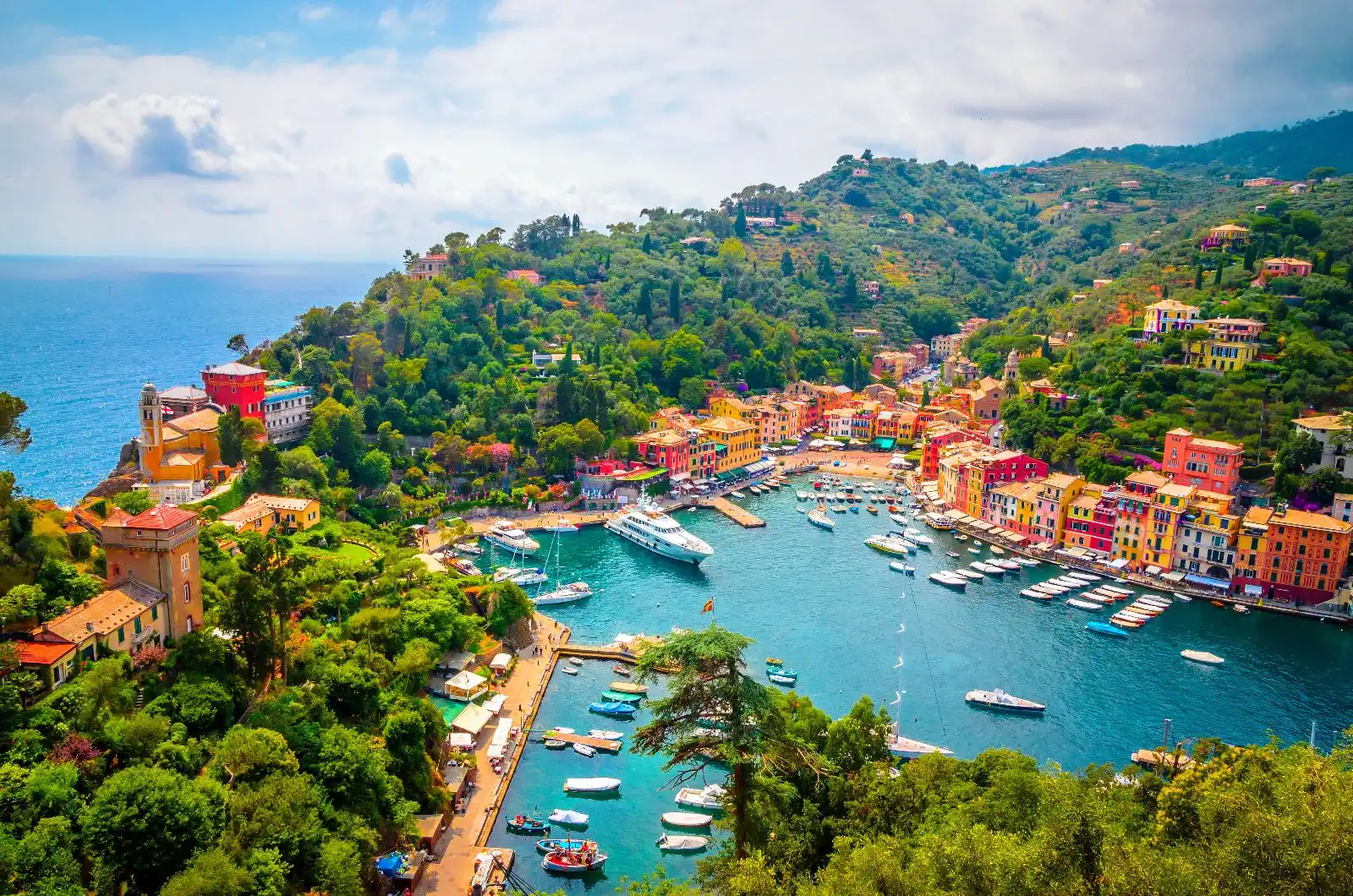 Bird's eye view of Portofino.