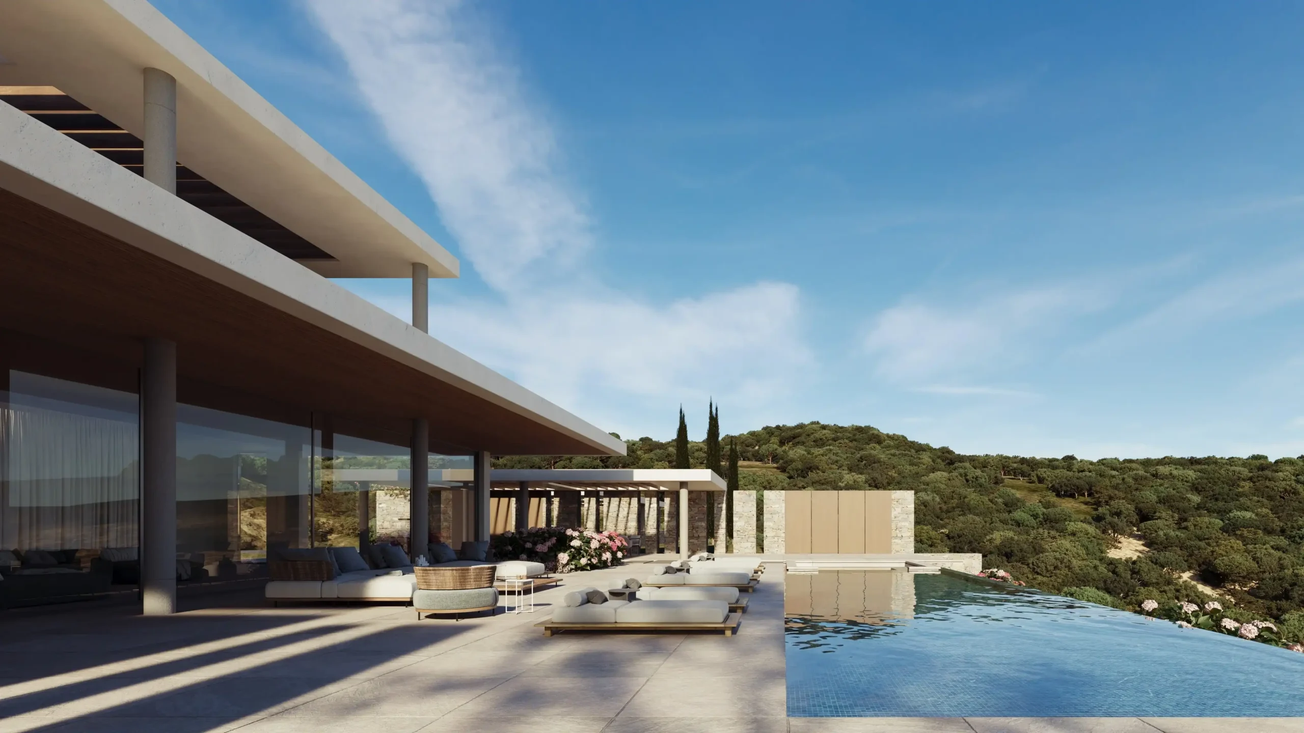Architects and investors studying protected concepts of Seaside Living Architecture at an international fair.