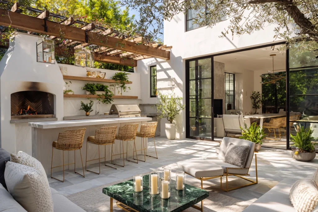 Outdoor kitchen design trend, with mediterranean furniture