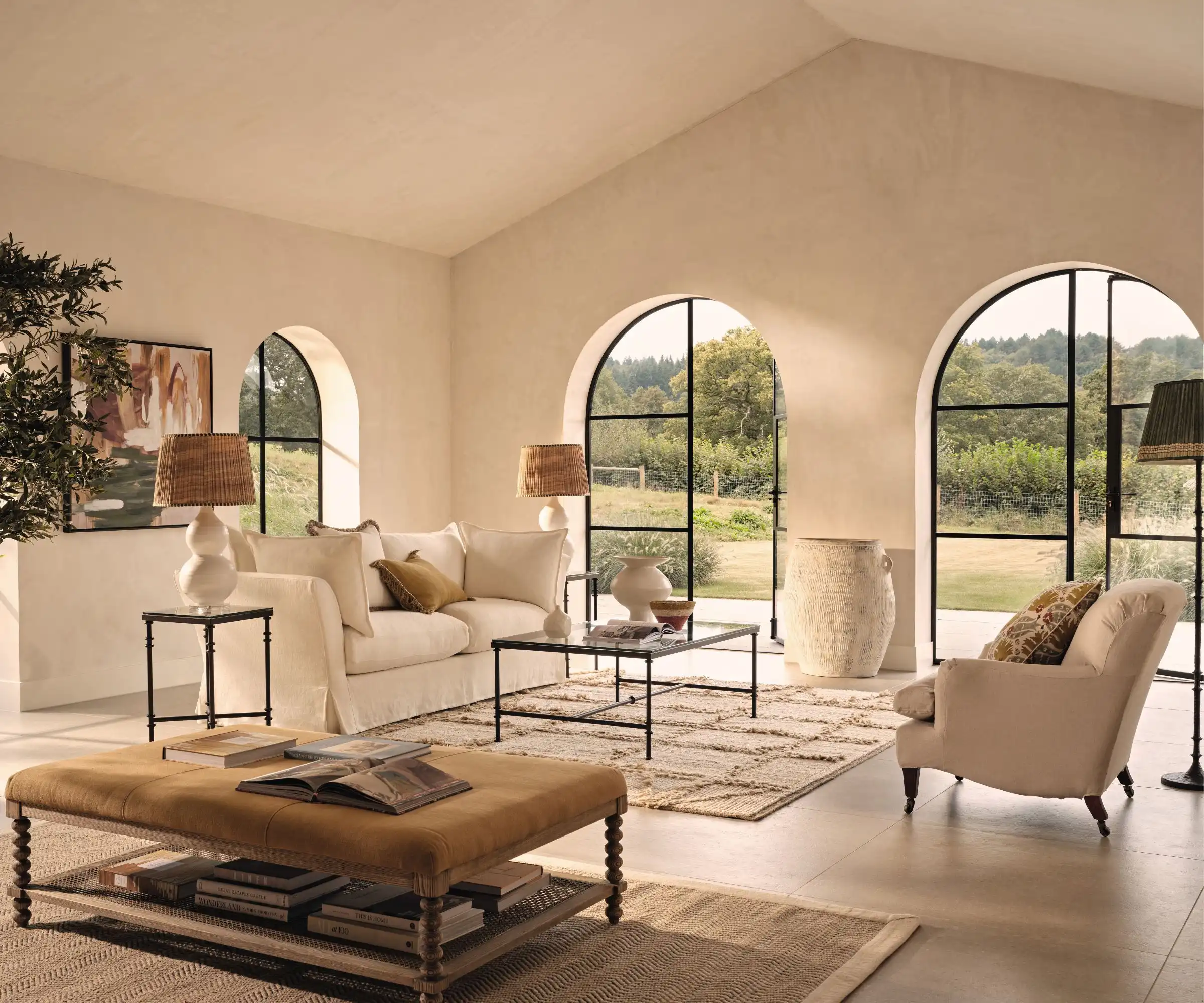 Close-up of traditional materials and textures in a contemporary living environment.