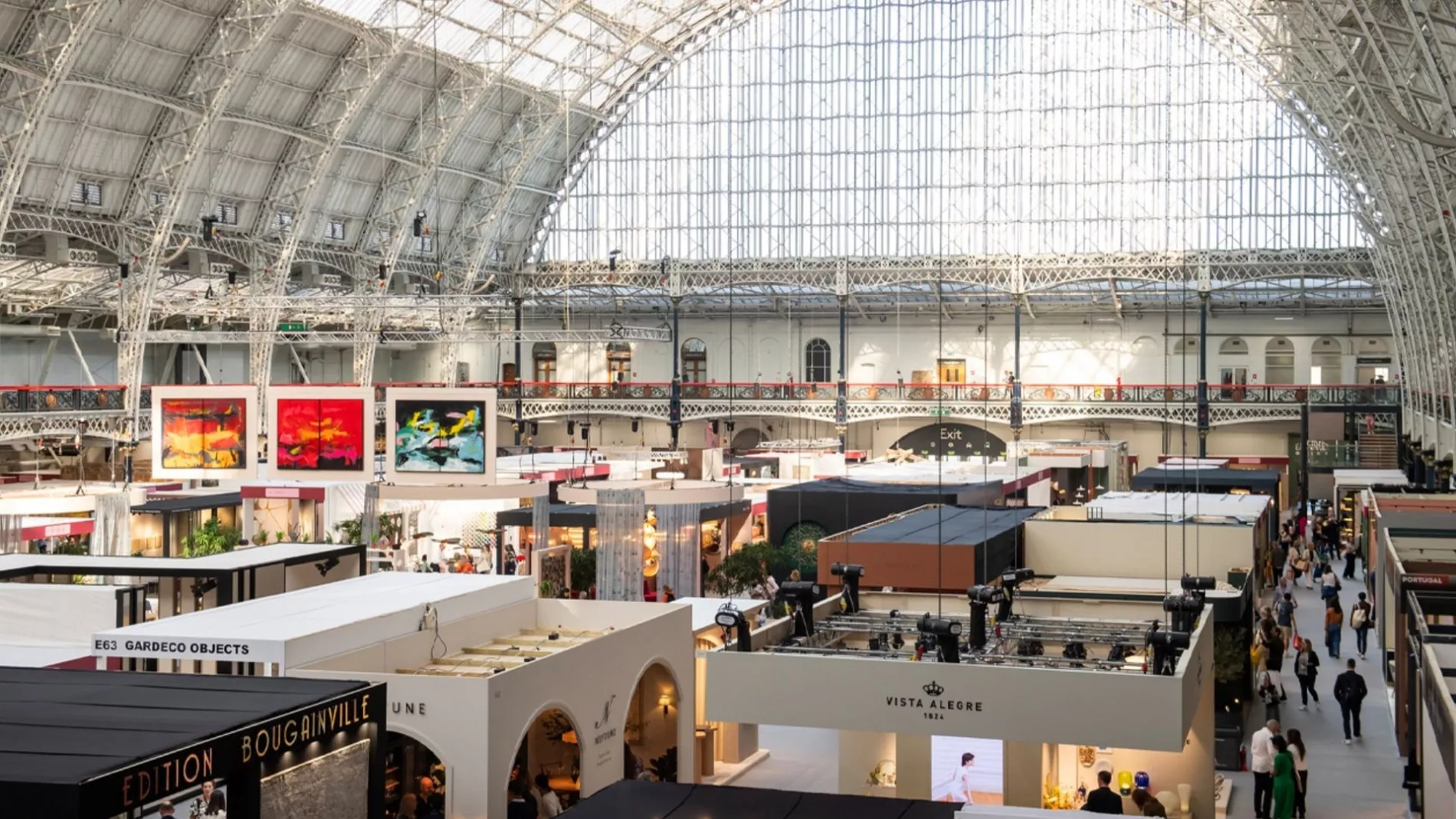 Decorex luxury interior design trade fair exhibition hall inside Olympia London.