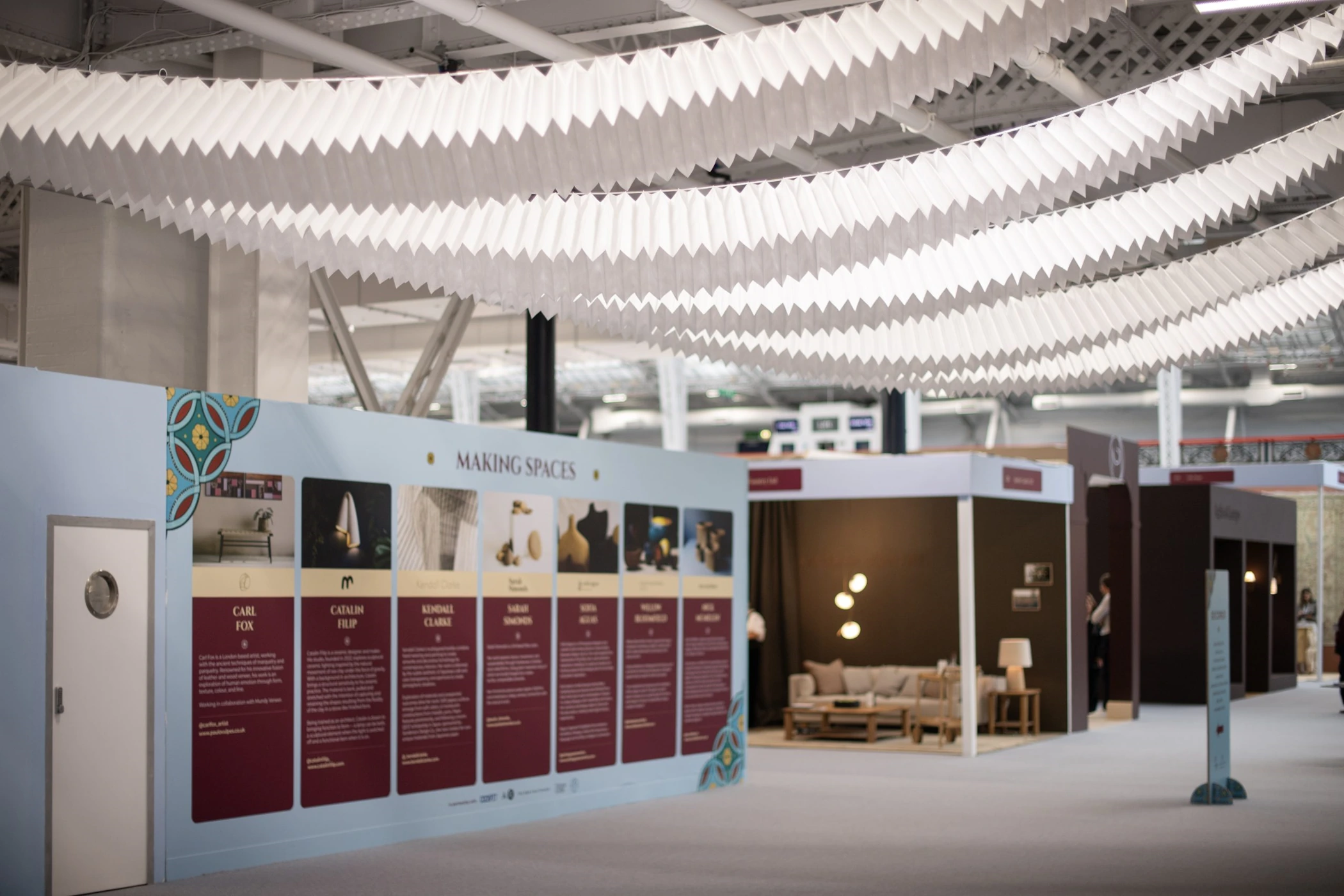 Making Spaces artisan feature exhibition and decorative ceiling installation at Decorex.