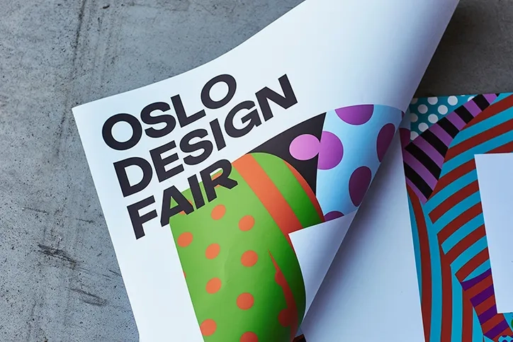 Oslo Design Fair official promo brochure and colorful graphic print material.